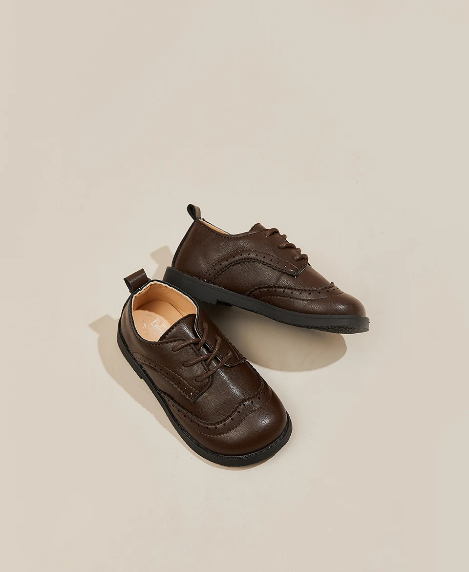 Kinder-Schuhe für Babys, Kleinkinder, Jungen und Mädchen, klassische, bequeme, formelle Schuhe für Partys, Hochzeiten und die Schule, Flats, Größe 21-30 – Detail 9