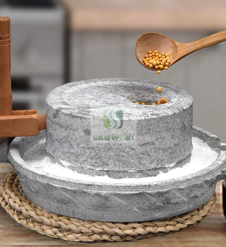 Mühle Mannul Stein Brecher Bohnen Saft Mühle Stein Reis Mühle Getreide Mahlmaschine Sojamilch Maschine Mit Holzrahmen