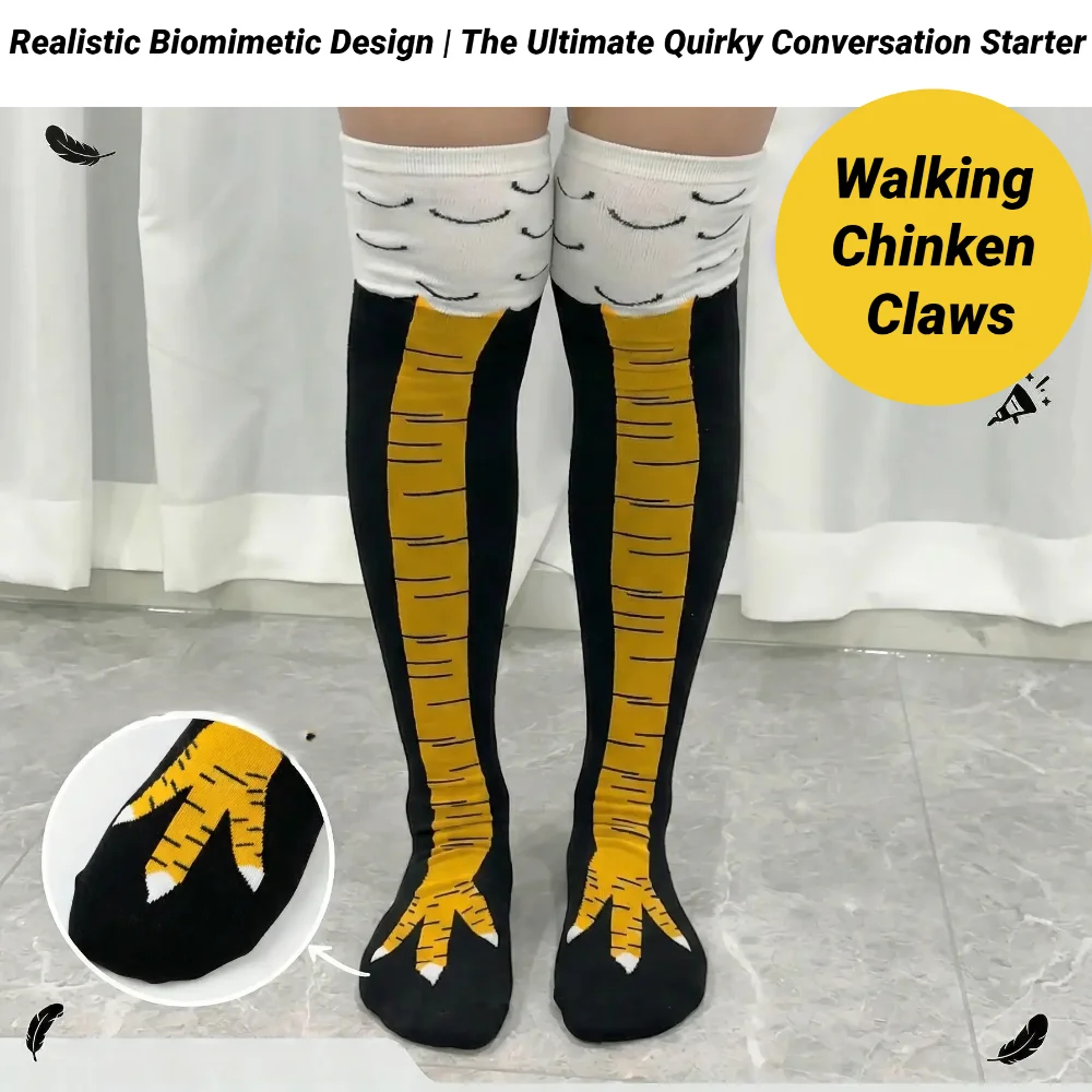 CHUANGERM Men Funny 3D Chicken Socks Print High Flexibility Thigh High Tube Sock Fashion Thin Toe Feet