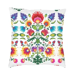 Polish Folk Floral Cushion Cover 45x45 Home Decor Printing Poland Flowers Art Throw Pillow Case for Sofa Car Seat Pillowslip