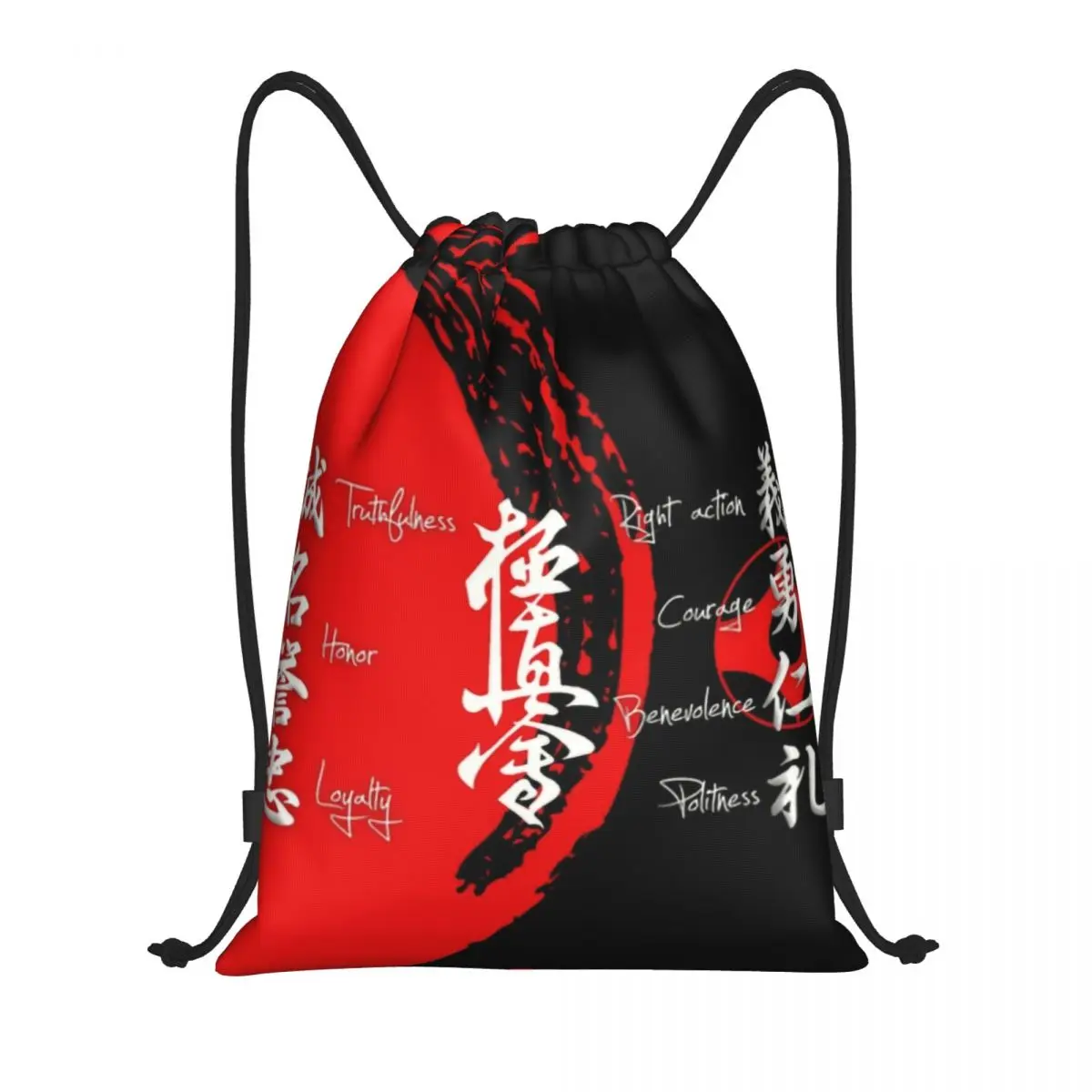 Custom Kyokushin Karate Bushido Waarden Trekkoord Tassen Voor Training Yoga Rugzakken Mannen Vrouwen Martial Arts Sport Gym Sackpack