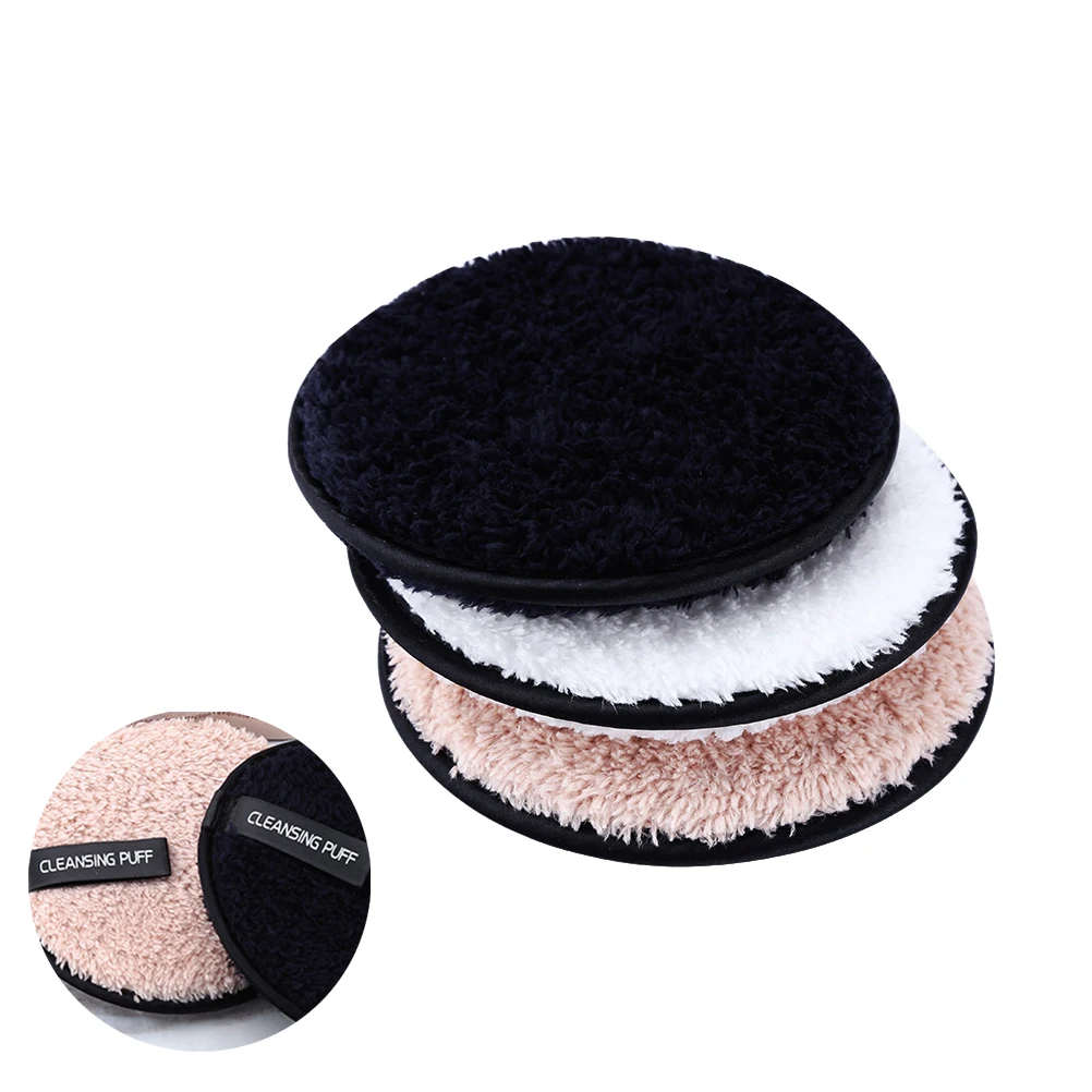 

3 Pcs Makeup Remover Puff Facial Cleansing Sponges Reusable Wash Pads Soft Microfiber Deep Sunscreen Cosmetics