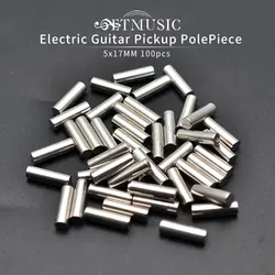 100 adet 5x1 3/15/17MM elektrik gitar Humbucker Pickup Polepiece kutup Slug gitar Pickup Slug çubuklar pürüzsüz veya parmak izi gümüş