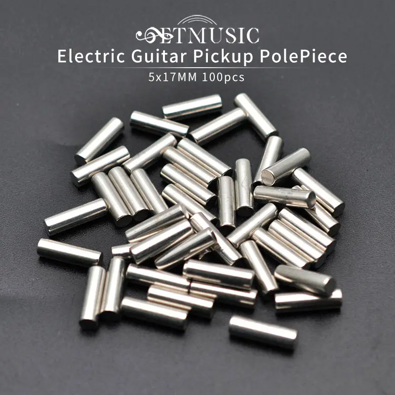 100pcs 5x13/15/17MM Electric Guitar Humbucker Pickup Polepiece Pole Slug Guitar Pickup Slug Rods Smooth or Fingerprint Silver