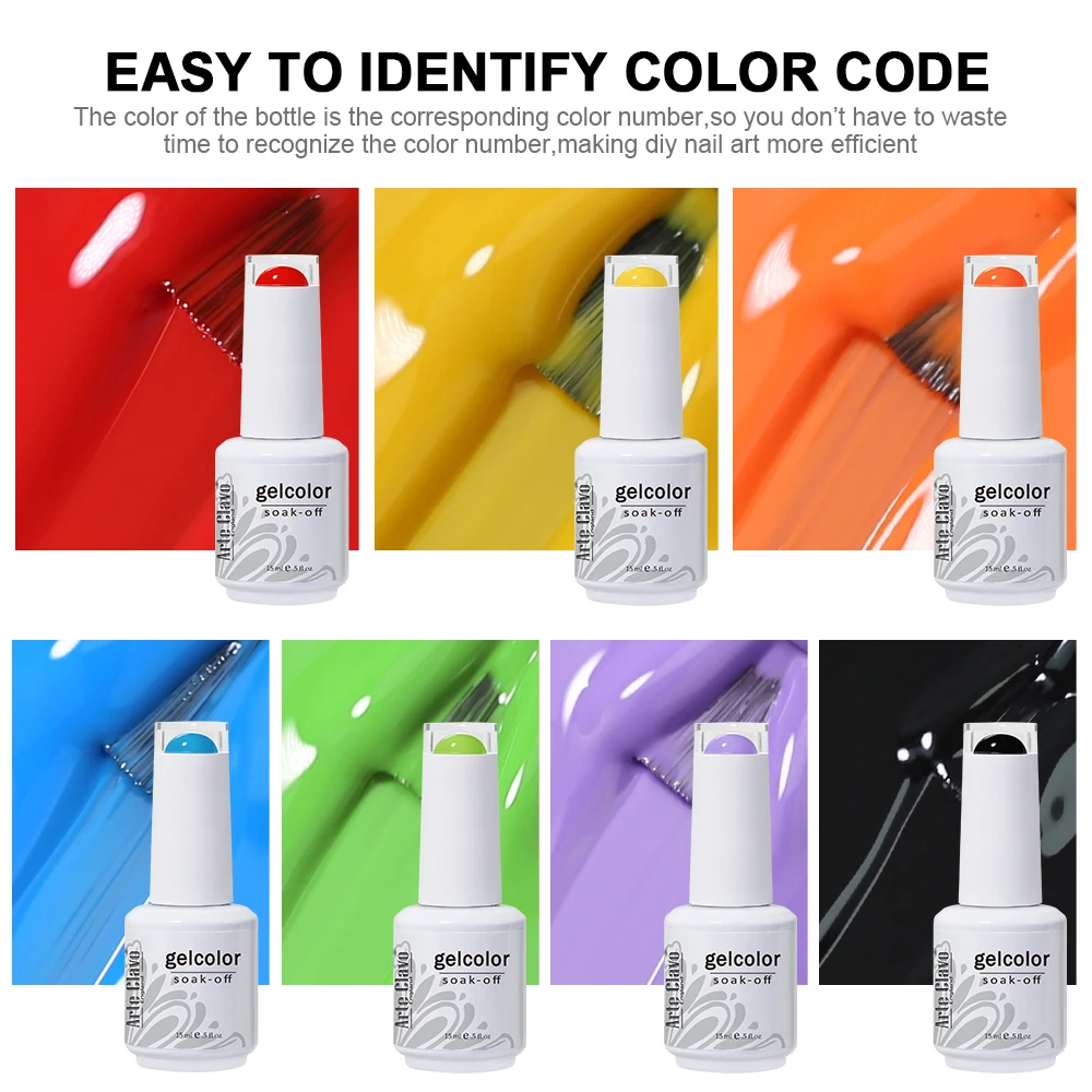 Arte Clavo Transparent Nude Pink Color Jelly Gel Nail Polish Semi Permanent 15ml Top Coat Soak Off UVLED Varnish Nail Art Design