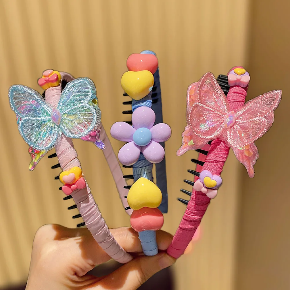 3-Pack Adorable Butterfly Hair Bands for Girls Anti-Slip Hair Accessories Fashionable Gift for Ladies