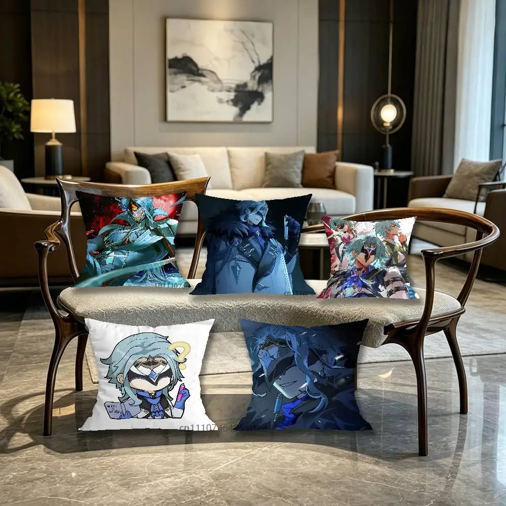 Genshin Game Dottore Game Pillow Case Living Room Sofa Cushion Cover Suitable For Home Bedroom Room Decoration