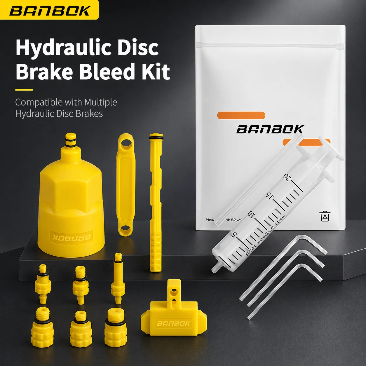 BANBOK Bicycle Oil Disc Oil Change Tool Set Universal Hydraulic Disc Brake Oil Injection and Drainage Tool Mountain Bike Road Bi