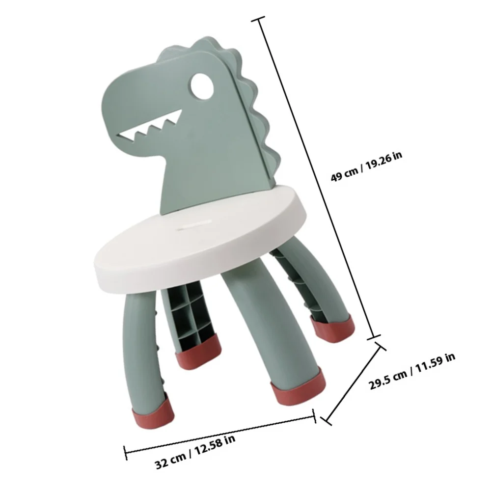 Back Chair Stool Cartoon Dinosaur Anti-Fall PP PVC Material Comfortable Safe Smooth Edges Back Chair