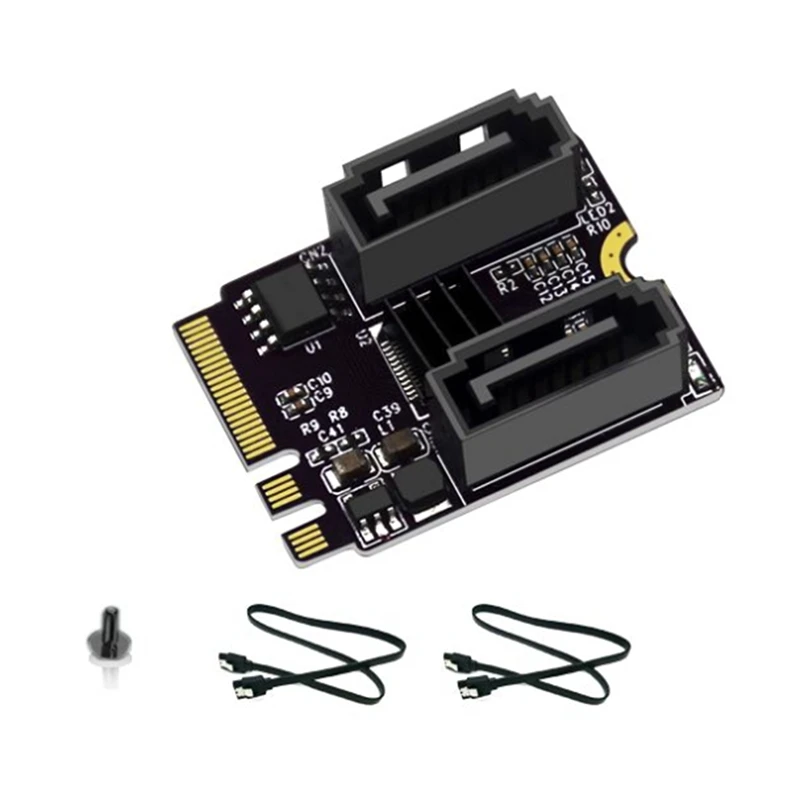 M2 To SATA3.0 Expansion Card KEY A + E WIFI M.2 To SATA Hard Disk Adapter Card Without Driver Installation JMB582 Chip