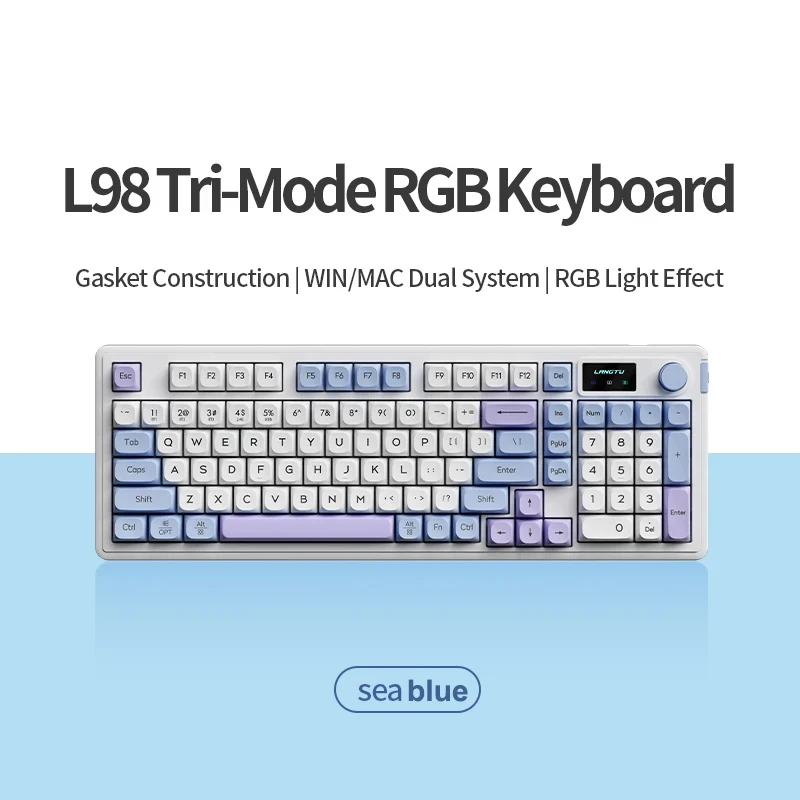 

L98 Gamer Keyboard 98 Keys Wireless Bluetooth 2.4G Wired Tri-Mode OLED Display Gaming Keyboard RGB Backlit Gamer Keyboard