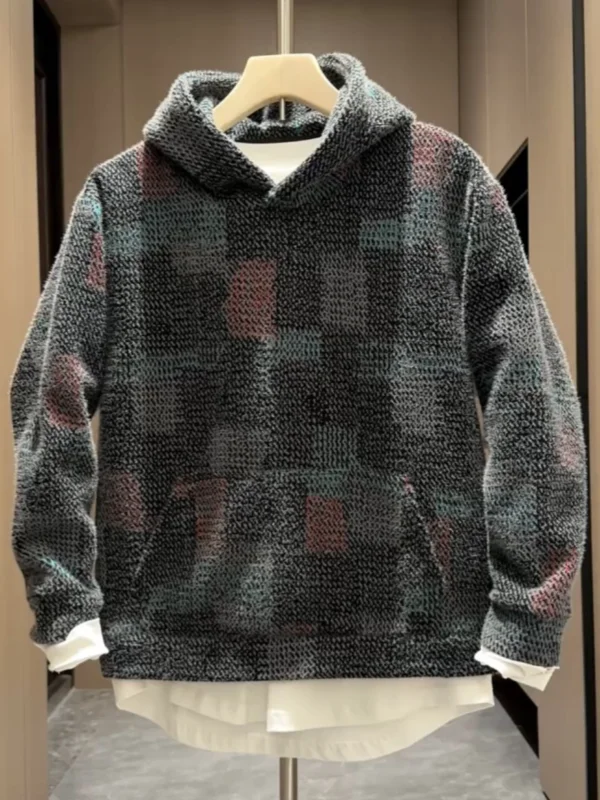 

Мужская повседневная толстовка с капюшоном, утепленная, с длинным рукавом, оверсайз, осенне-зимняя, модный брендовый дизайн, уличный стиль