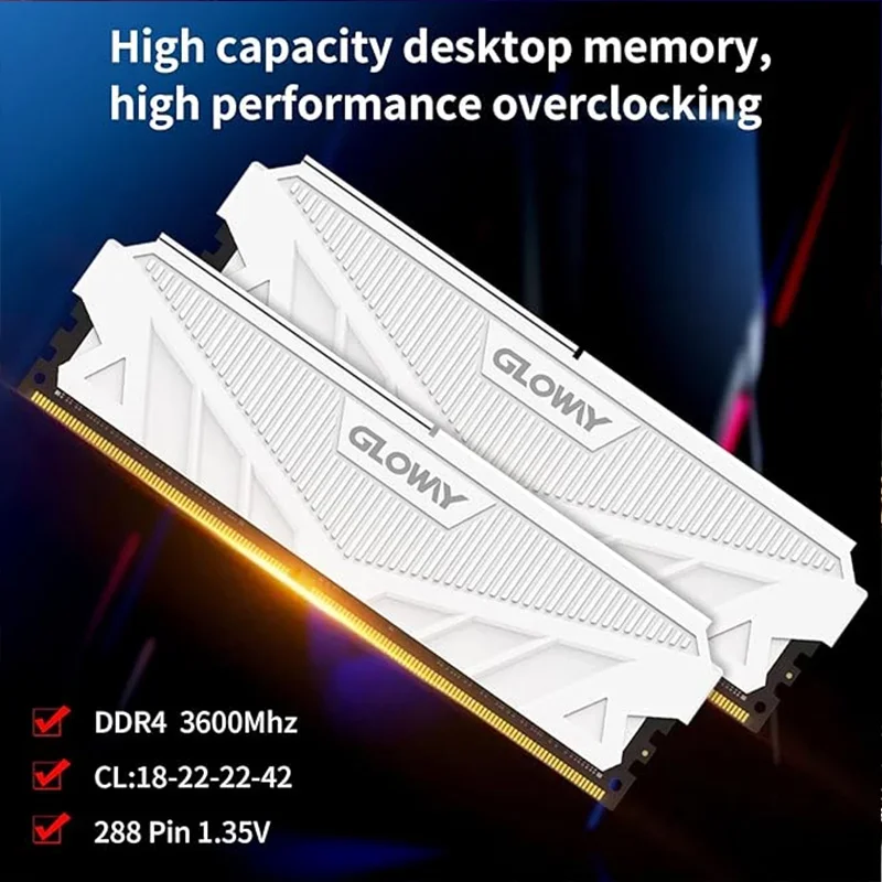 Gloway Memory Ram DDR4 （16GBX2）kit 3200mhz 8GB Compatible For Desktop Memory with Heat Sink 288PIN DIMM computador Memória Ram