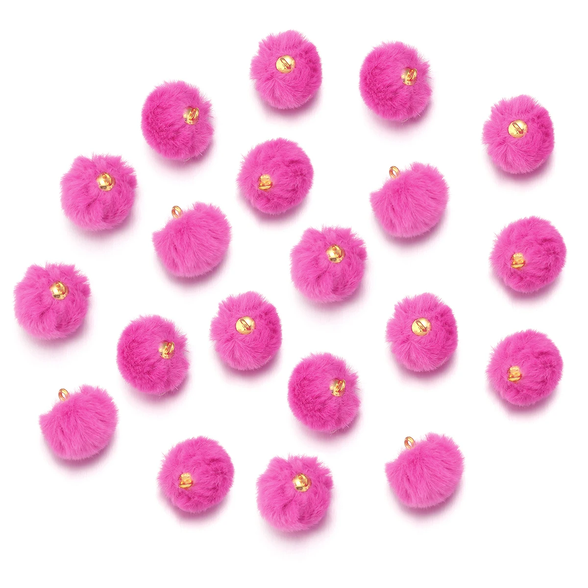 20pcs Plush Fur Covered Ball Beads Charms Imitation Rabbit Fur Pompom Pendant For Jewelry Making DIY Necklace Bracelets Earrings image 3