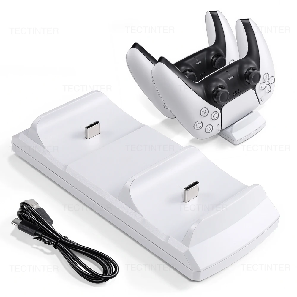 Suporte de Carregamento para Controle Sem Fio PS5 com Estação de Carregamento Rápido Dual Type-C para Gamepad Playstation 5 Acessórios de Jogo