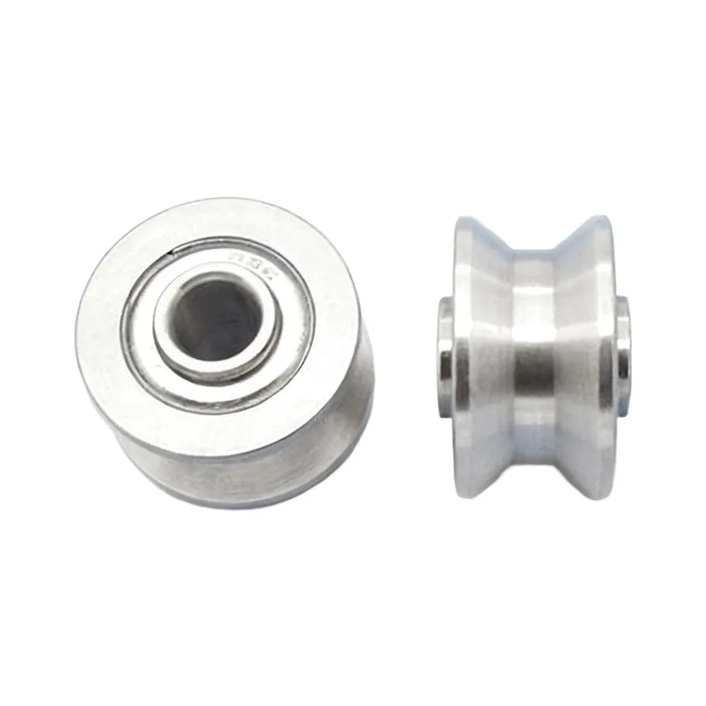 4PCS Sliding Rollers Bearing Set for T16.5 Shaped Groove Track 16.5 x 9 x 11 mm Bearing Steel Pulleys for Power Tools