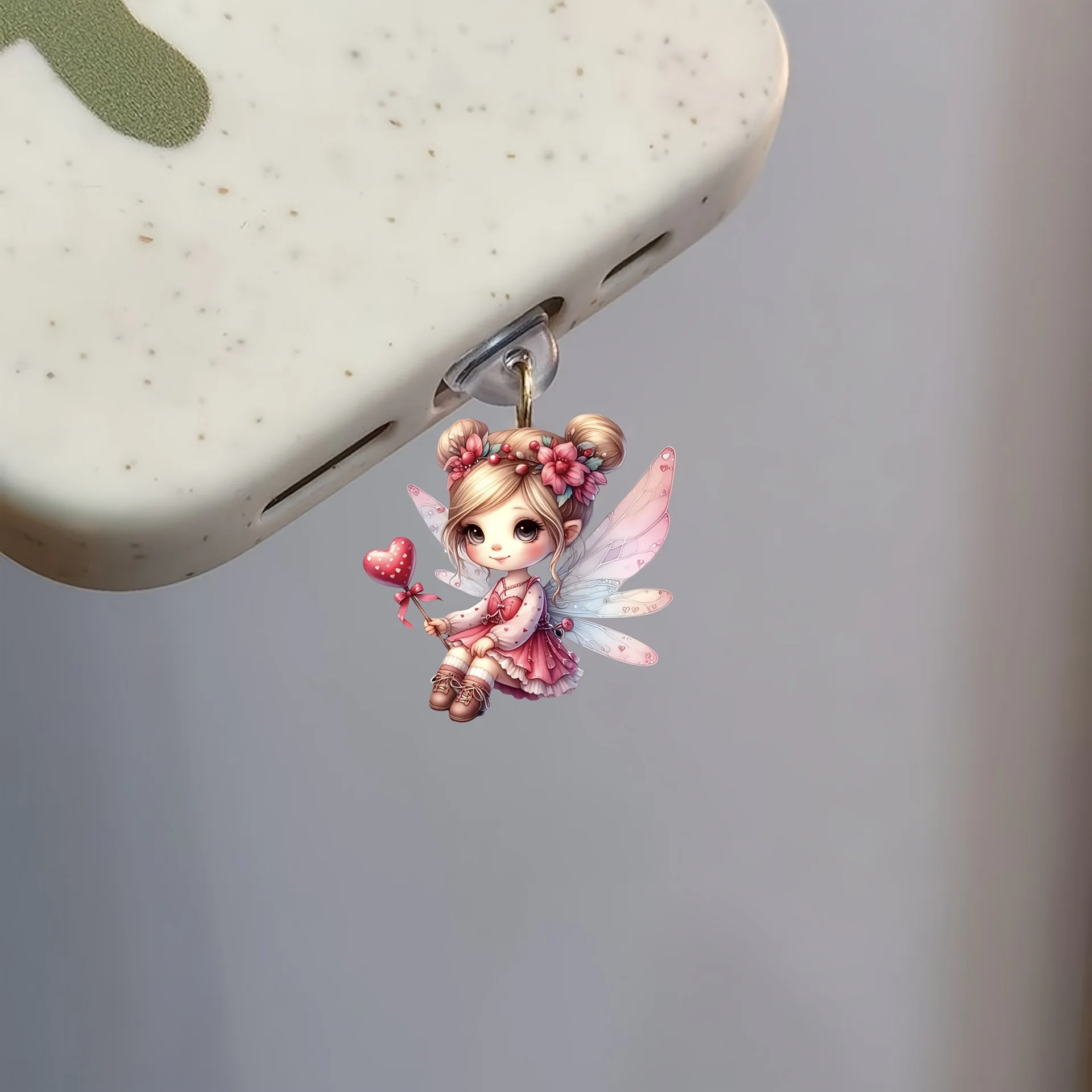 Iphone Connector Dust Plug Cute Fairy Phone Pendant Type-C Dust Plug White Phone Dust Plug For Phone Connector Mobile Devices
