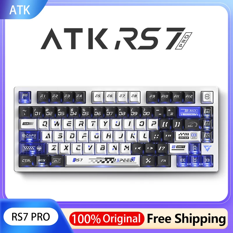 

ATK RS7 Pro Механическая клавиатура с магнитной осью, горячая замена, низкая задержка, эргономичная, индивидуальная, проводная, для киберспорта, для игр, RGB, ПК, офисный подарок