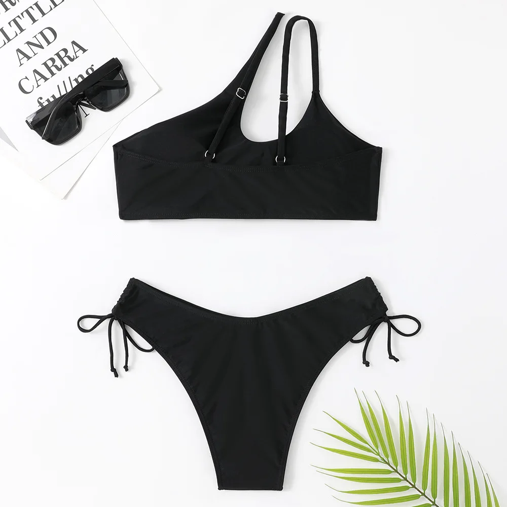 Sexy Black Bikini Swimsuit Women Hollow Out Push Up Bikini Set Female Swimwear Monokini Bathing Suit Summer Beach Wear