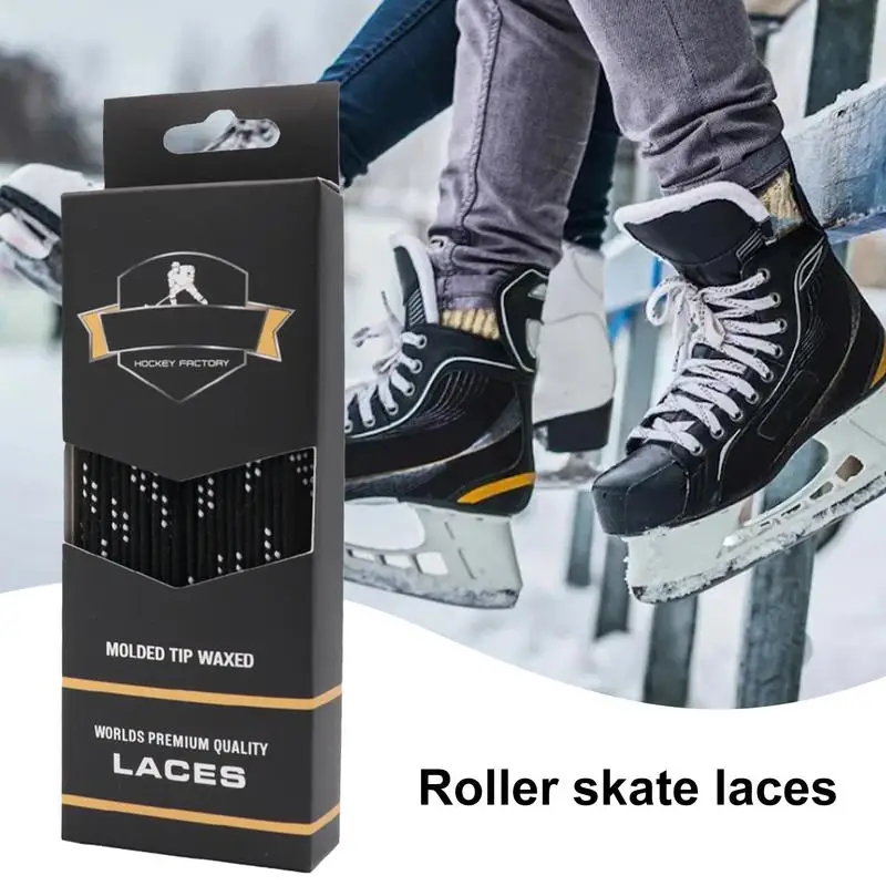 Hockey Skate Laces Reinforced Waxed Skates Laces Multi-Purpose Shoes Laces For Roller Skates Inline Skates Ice Skates And Hockey