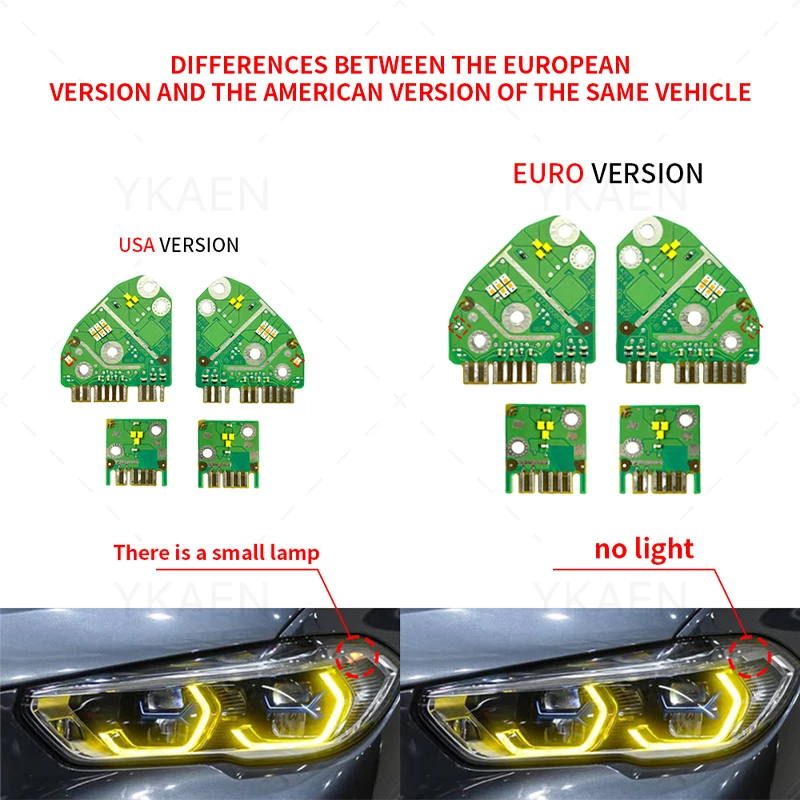 الأصفر عيون الملاك DRL LED رقائق لسيارات BMW X5 G05 X5M F95 X6 G06 X6M F96 الليزر العلوي النهار تشغيل ضوء المجلس 63119477987