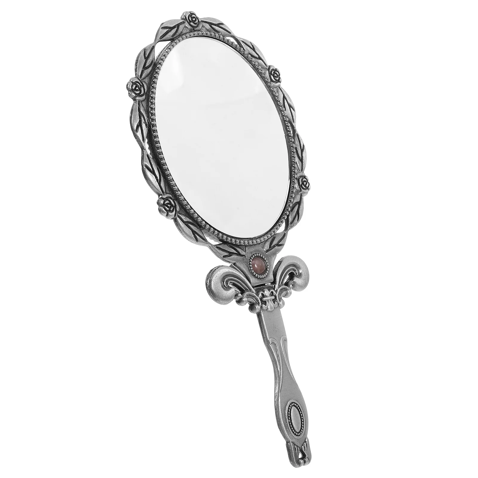 

Handheld Portable Vintage Makeup Mirror Lightweight with Ergonomic Handle Mirror Women Girls Travel Vanity