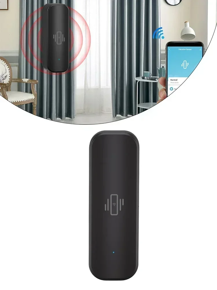 Tuya-Zigbee Sensor Vibração para Home Security, Proteção App, em tempo real Monitor Remoto, Notificação de Alarme, Wi-Fi