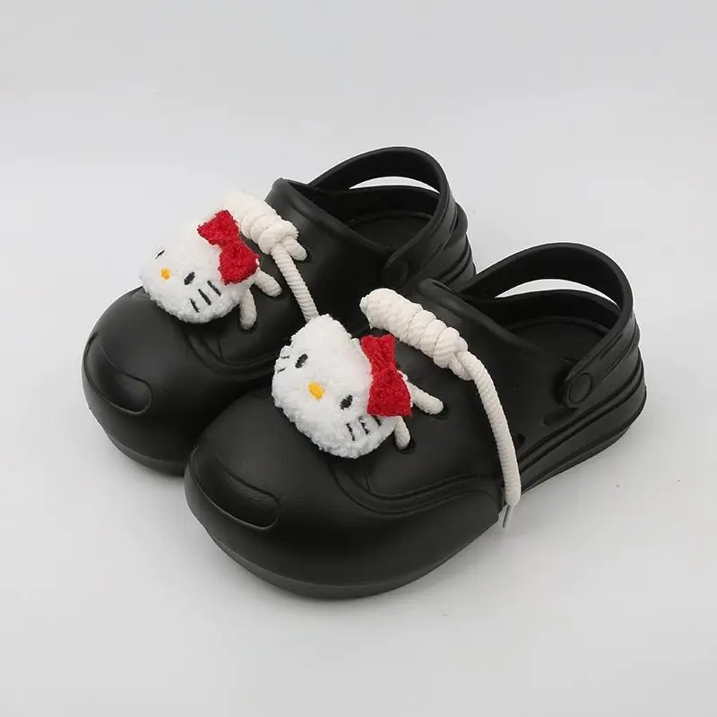 

Anime Sanrioed Hello Kitty Girls Summer Hole Shoes Cute Cartoon Thick Sole Increase Height Comfortable Outdoor Beach Shoes