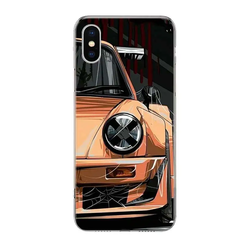 Крутой японский JDM спортивный автомобиль комикс Прозрачный чехол для iPhone 11 13 14 Pro 15 Pro Max 12 Mini SE 2020 XR X XS Max 7 8 Plus Funda C