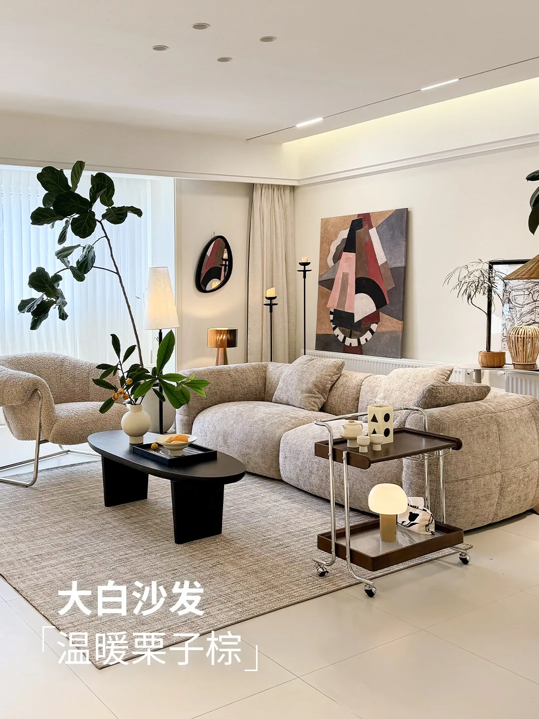 Large White Sofa, Small Apartment French Retro Brown Cream Wind Villa Large Flat-layer Fabric Sofa