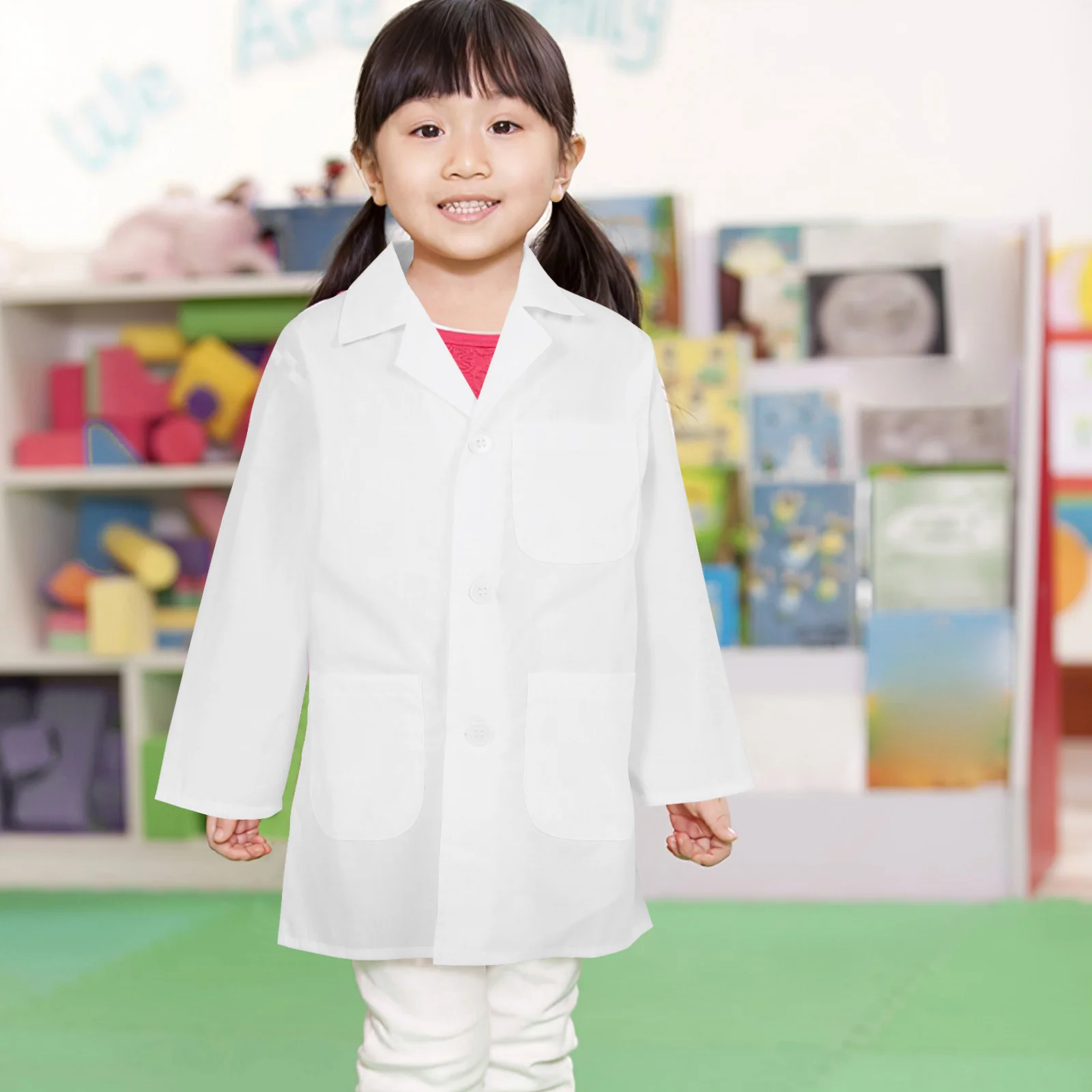 

1Pcs Lab-Gown Thin White Coat Small Size Perfect for 's Doctor Cosplay Performance White Coats