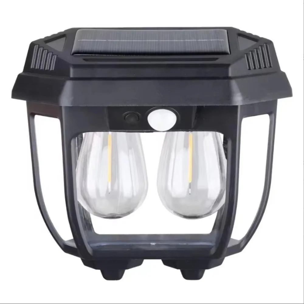 

Long Lasting Life Solar Tungsten Filament Light 1/2/3 Lamps 3 Modes Body Sensor Wall Lamp Separate Panel Waterproof