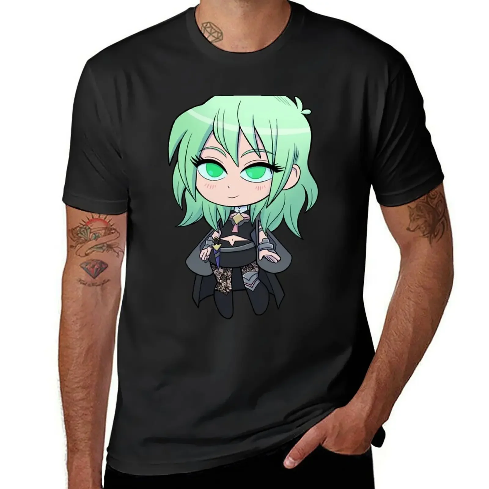 Byleth (F!Byleth / Green Hair) - Fire Emblem Three Houses - Chibi Cutie T-Shirt shirts graphic tees clothes plain t shirts men