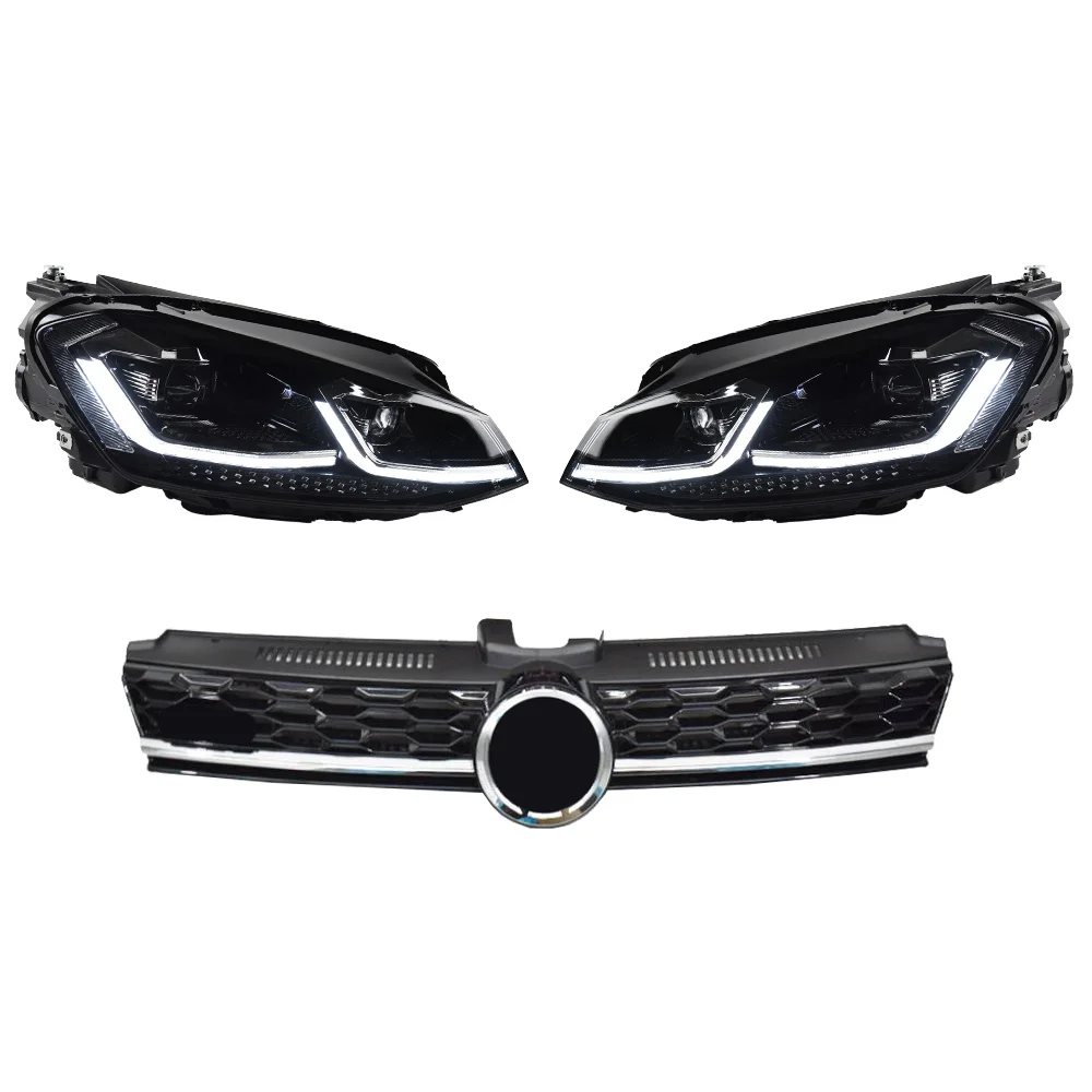 

Car Lights for VW Golf 7 2013-2017 MK7 LED Auto Headlight Assembly and Front Grill Upgrade Dynamic Bicofal Lens Lamp Accessories