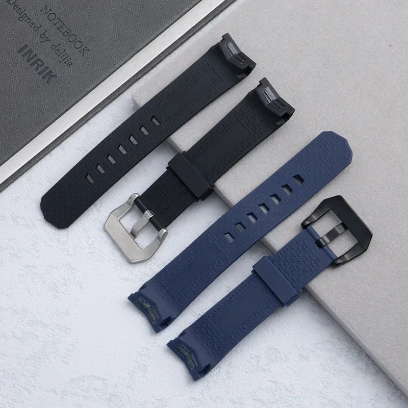 جديد لينة المطاط الأسود الأزرق حزام الساعات ل كوروم حزام كأس ADMIRAL منحني نهاية Wacth الفرقة معصمه سوار 22 مللي متر دبوس مشبك