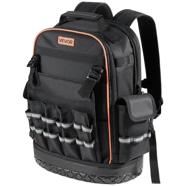 Tool Backpack 64 Pockets Tear-resistant Jobsite Backpack for Electrician