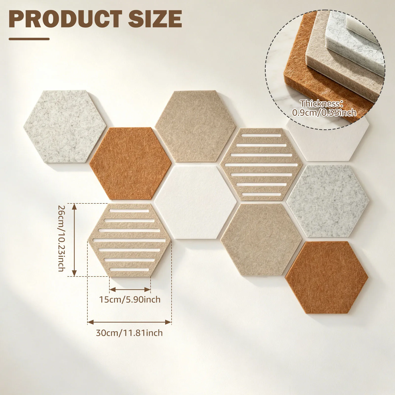 10Pcs Creative Multi-functional DIY Hexagon Felt Wall Sticker Photo Honeycomb Self-adhesive Wallpaper Home Office Boards Decor