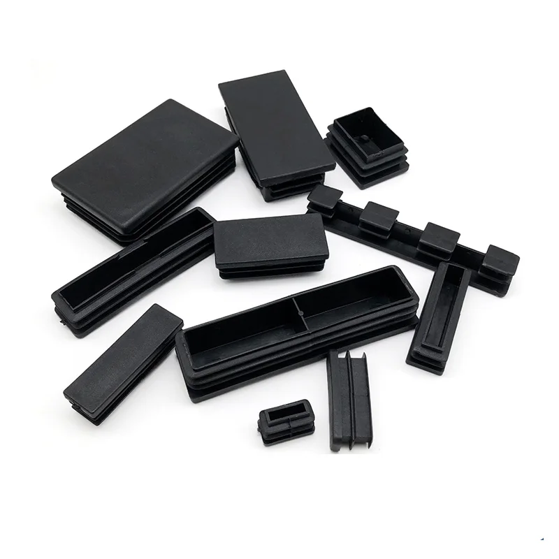 10/20pcs Rectangular Pipe Tube Cap Black Plastic Blanking End Cap Insert Plugs Bung Furniture Leg Anti Slip Feet Protector Pad