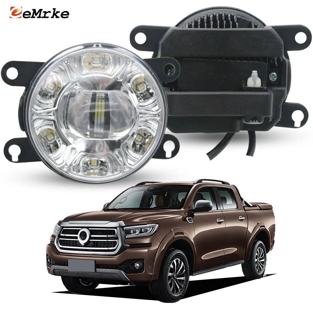 Left & Right Upgrade Led Fog Light PTF for GWM Cannon 2025 Great Wall Poer 2023 2024 with Lens 6 Point DRL Ring Easy Install