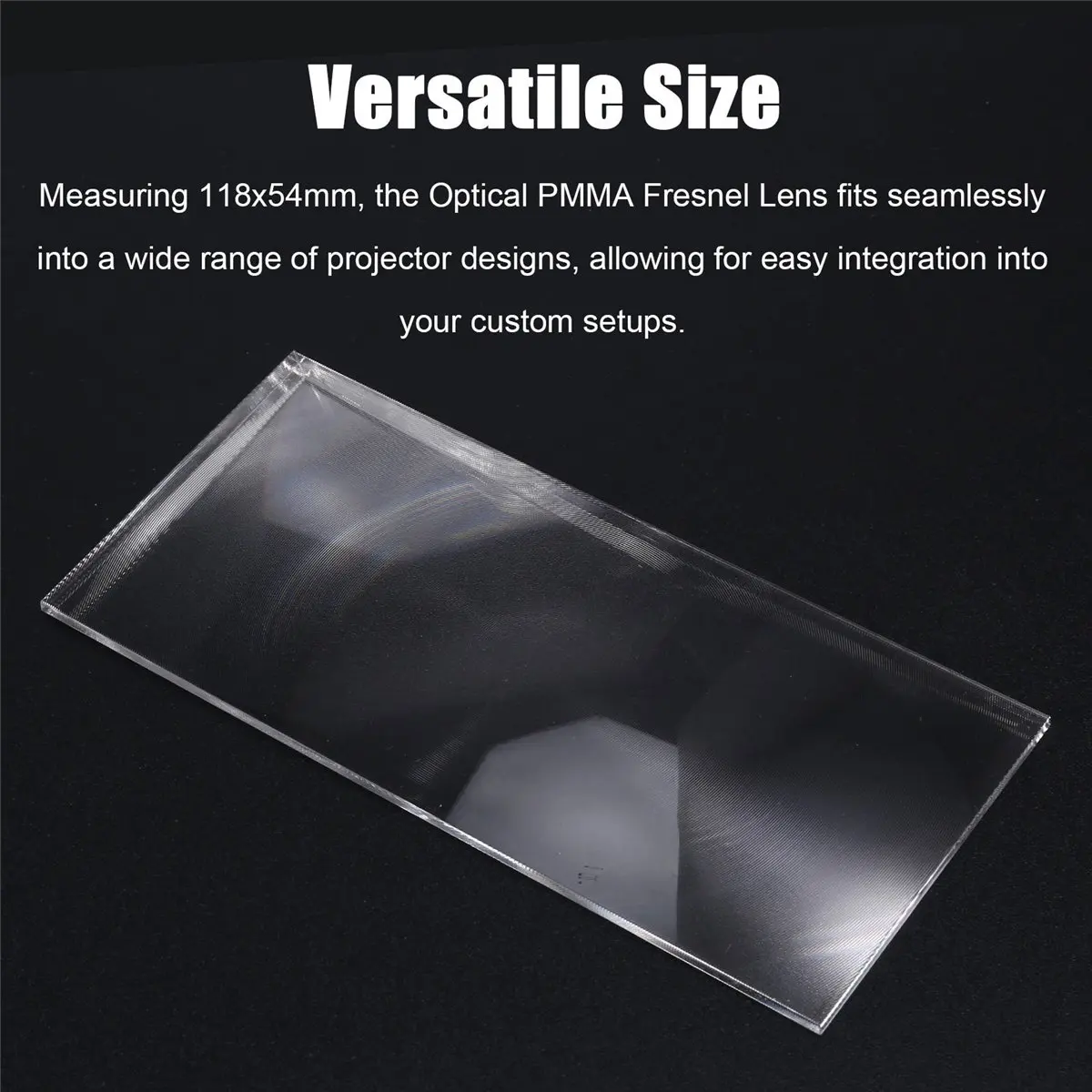 (ABGQ) Optische PMMA-Fresnel-Linse, Brennweite 118 x 54 mm, Brennweite 185 mm, flacher DIY-Projektor