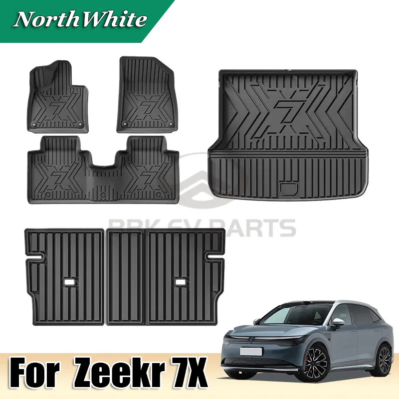

TPE коврик для ног, набор ковриков для багажника Zeekr 7X, подушка багажника, водонепроницаемые, износостойкие, внутренние автомобильные аксессуары