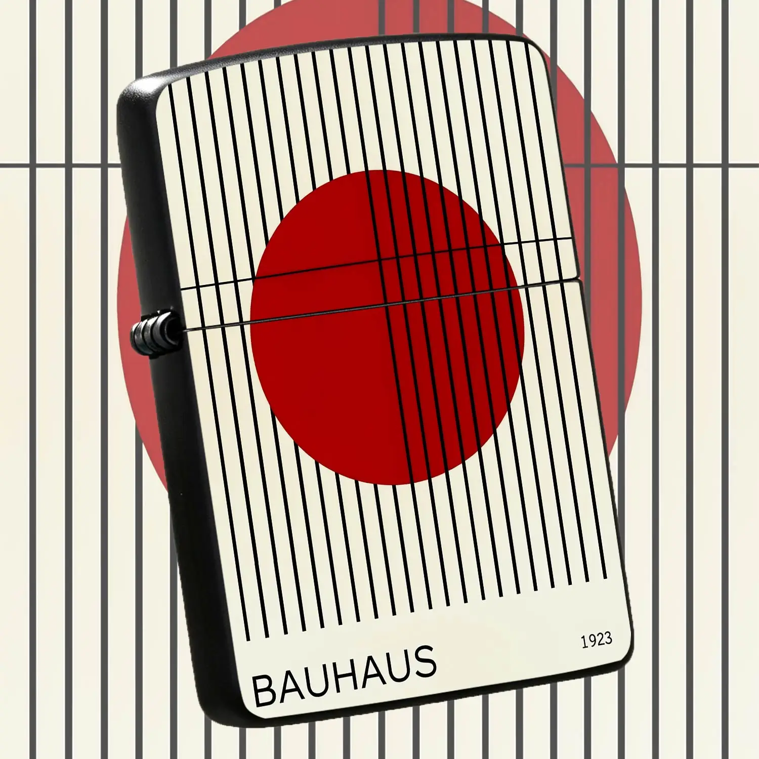 Bauhaus 1923 Retro Art Style Lighter, Classic Red Circle Line Aesthetic Design Portable Accessory, Practical Daily Carry Item, Perfect for Multiple Scenarios, Ideal Gift or Personal Use Decorative Piece With Timeless Vin A Humorous And Inte