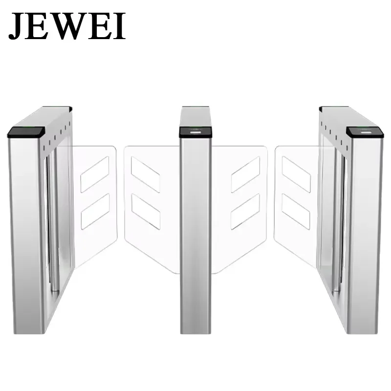 Quick Outdoor Rainproof Swing Barrier Gate QR Code Face Recognition Stainless Steel IP54 Anti-Tailgating for Parks Building