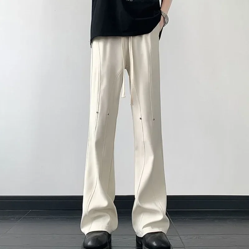 

Thin Sweatpants for Men Skinny Trousers Flared Draped Summer Black Slim Man Sports Pants Tights Luxury Fashion 2024 Stylish Gym