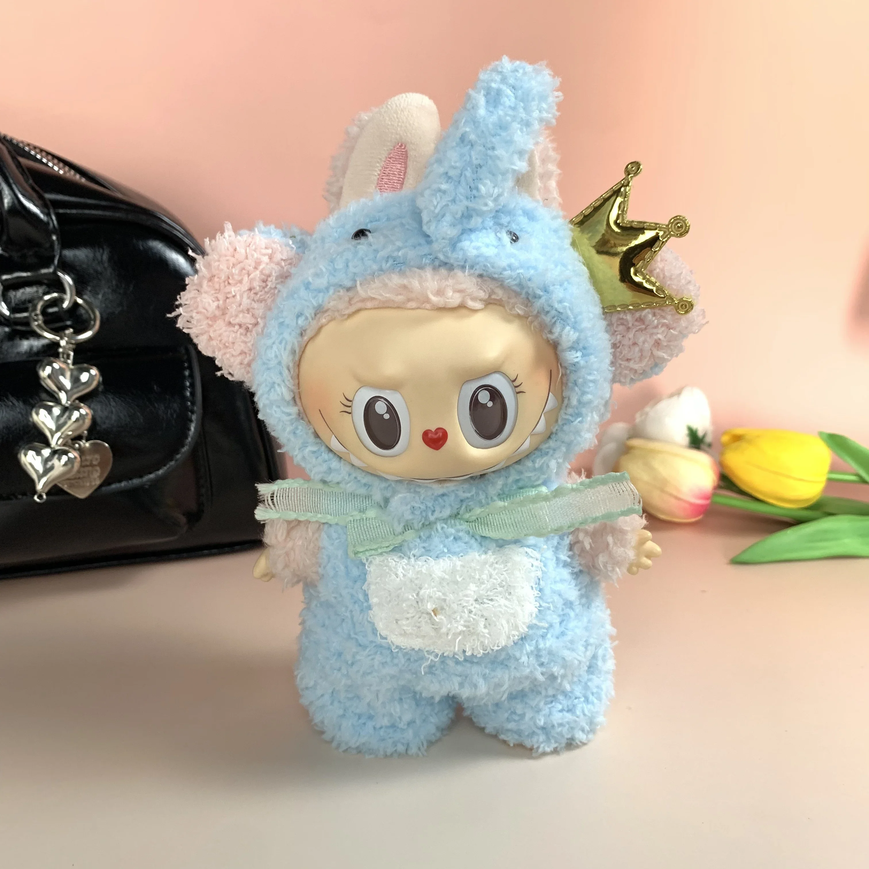 Abiti per Labubu Gen 1 e 2 Abiti Labubu - Set da dinosauro verde e costume da squalo blu