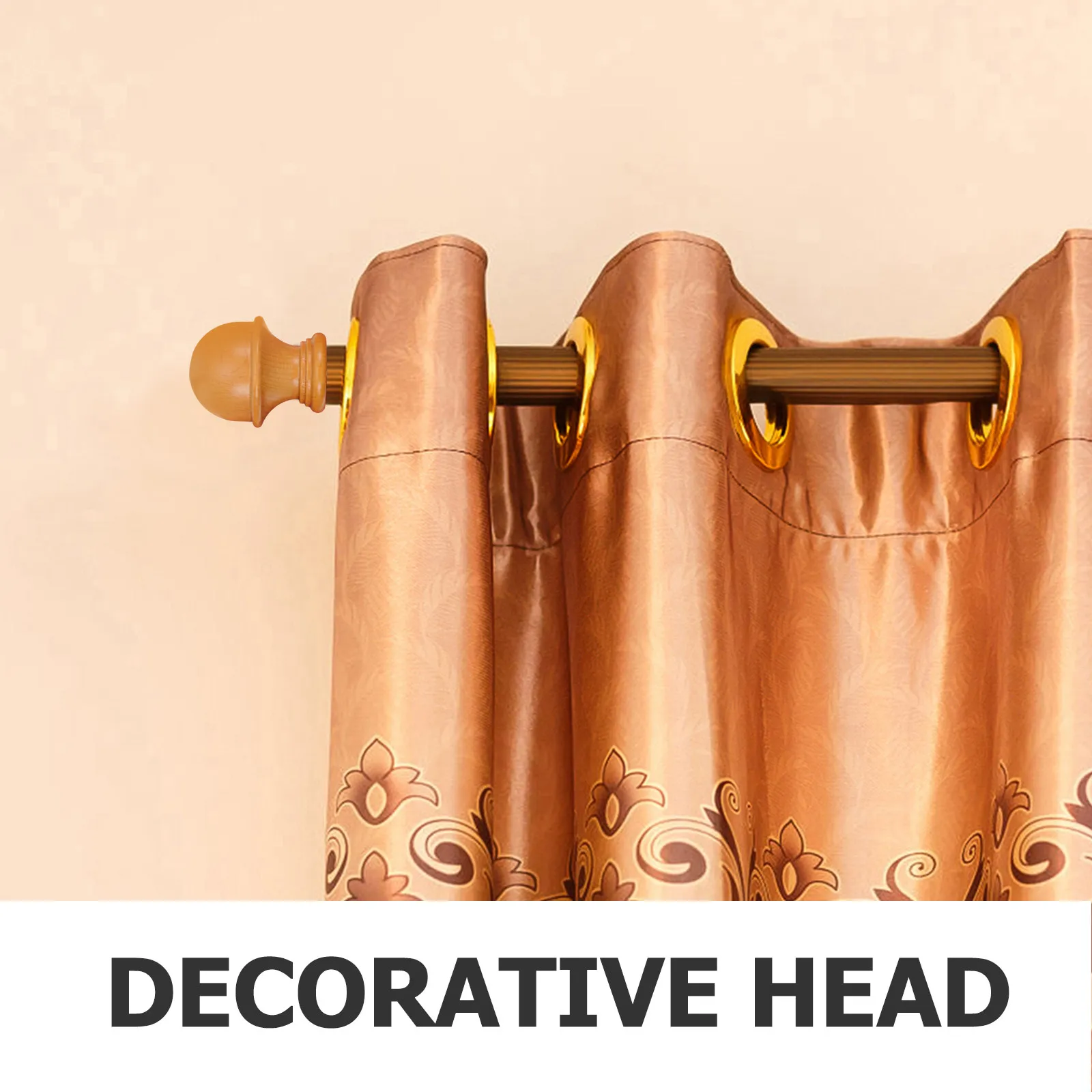 2Pcs Wood Curtain Rod Finials Natural Finish Decorative End Caps Screw on Replacement for 29Mm Rods Drapery Hardware Home Decor