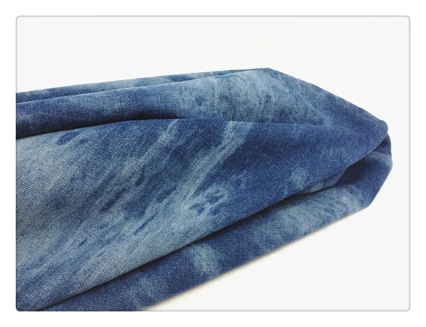 Fashion Tie-dye Black Denim Fabric By The Meter for Hats Clothing Skirts Sewing High-grade Thickend Jeans Needlework Comfortable