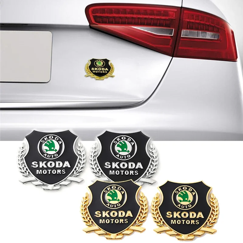 Auto Metal Window Badge Sticker for Skoda Logo Yeti Kamiq Superb 2 Rapid Kodiaq Fabia 2 Octivia A5 A7 Karoq Citigo S Decoration