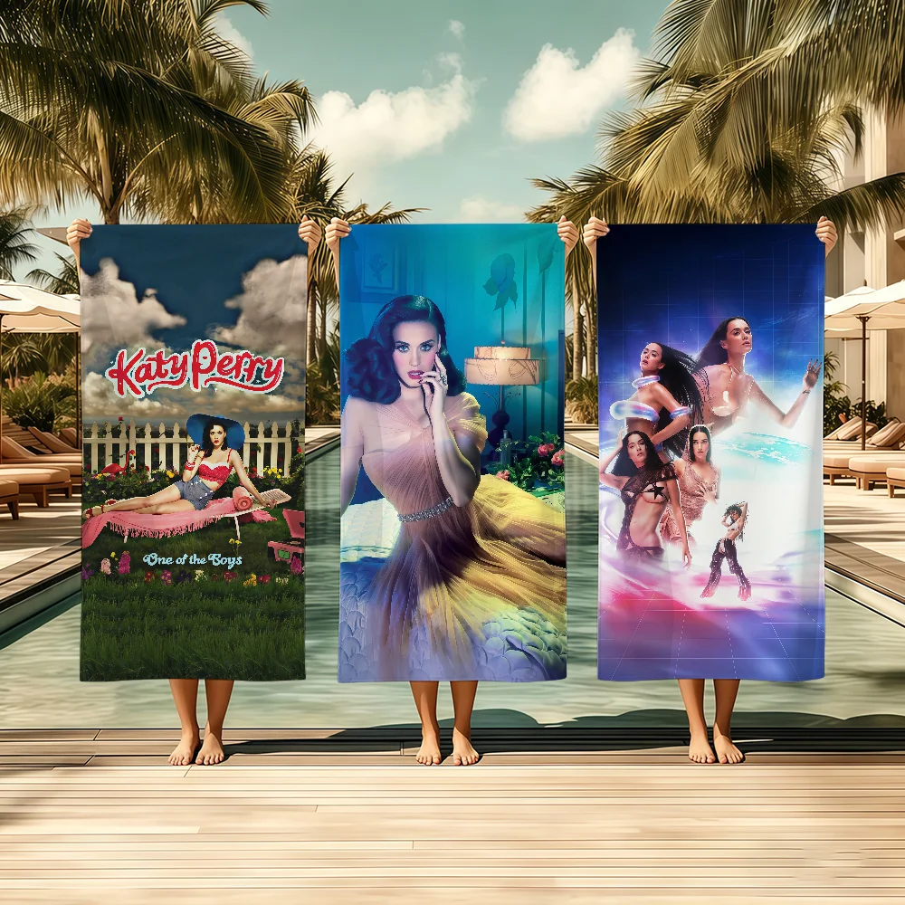 K-KatyS P-PerryS Album Towel Textile Bathrobe Beach Quick-Drying Lightweight Portable Camping Swim Pool Travel