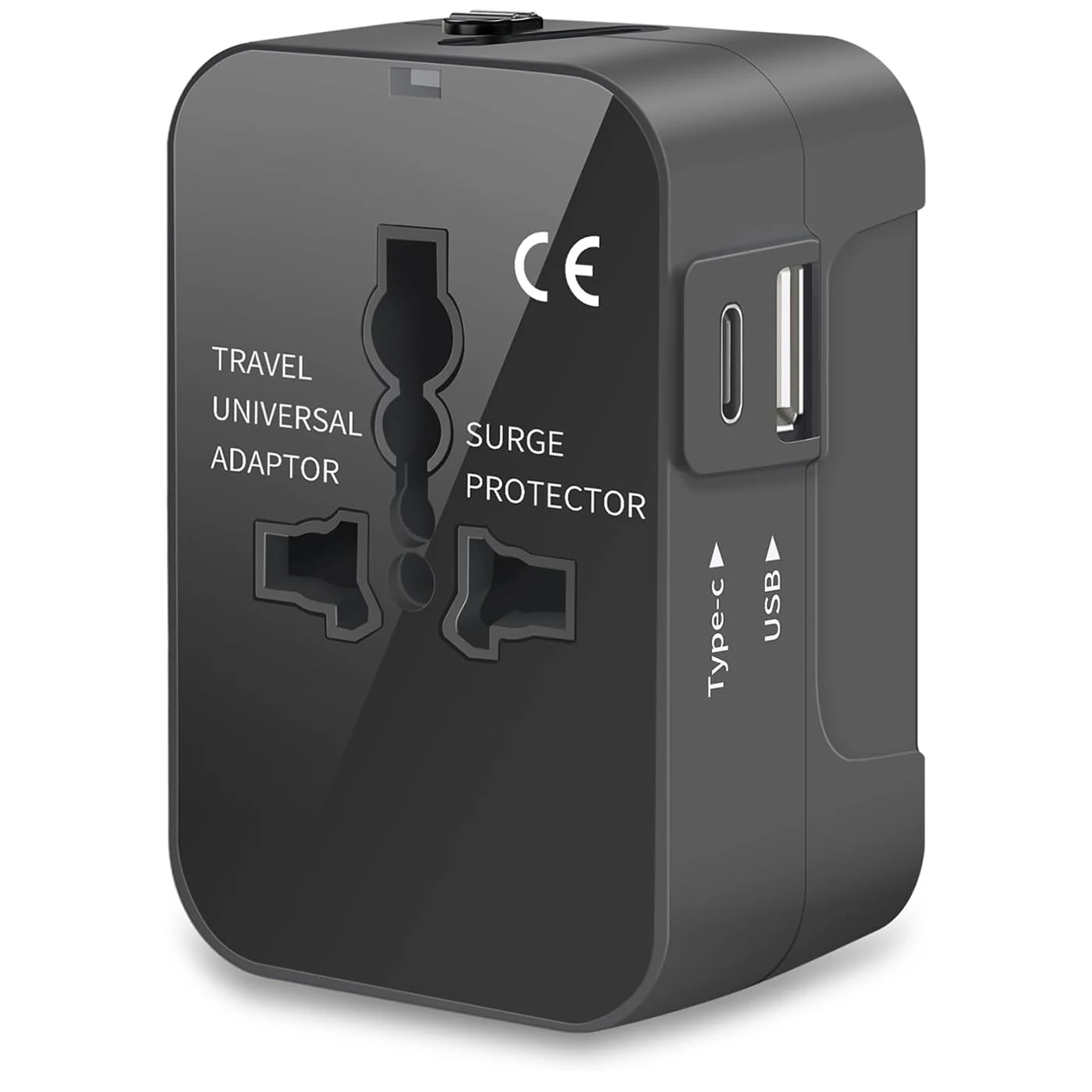 Travel Charger with One USB & One Type-C Charging Ports,World All In One Universal Travel Adapter, Wall Charger AC Power Plug Ad
